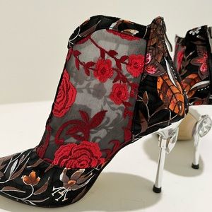 Red Floral Heels